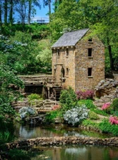 ACEO  Card Photo of a Old Grist Mill in the Springtime with a Mill Pond