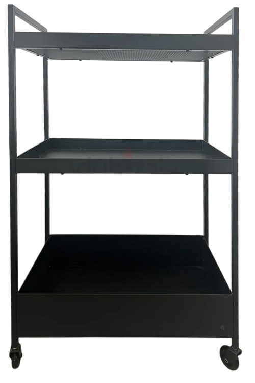 New IKEA NISSAFORS Black Utility Cart With Shelves (19 ⅞x11 ¾x32