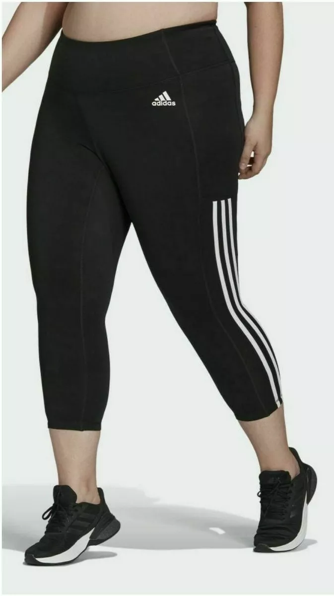 NWT Adidas PLUS SIZE Aeroready Women's Training Tights 3S black white GN1841