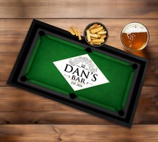 Personalised Bar Runner mat - Green Pool Table Beer bar mat GB100