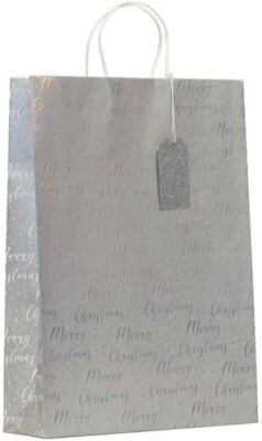 3 x XL (45cm x 33cm x 10cm) Weihnachtssilber Weihnachten Party Geschenktüten Verpackung