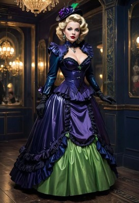 Gothic Victorian Satin Prom Dresses Long Sleeve Ruched Evening Gown Outfit
