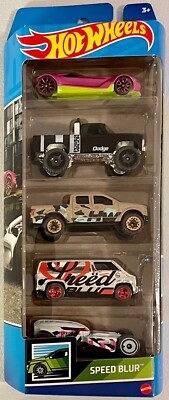 Hot Wheels 2022 SPEED BLUR 5 Vehicle Gift Pack #HFV84 1:64 Scale Diecast