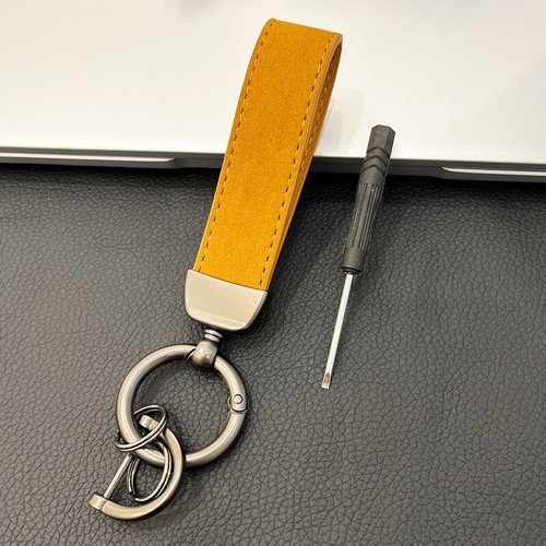 High Quality Luxury Leather Zinc Alloy Car Keychain Antilost Key Ring - Picture 3 of 4