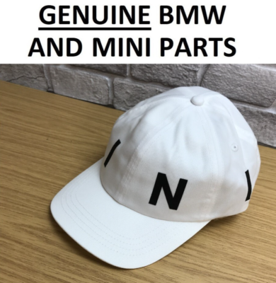 MINI Genuine Baseball Cap Hat Wordmark Two Tone 6 Panel White 57cm