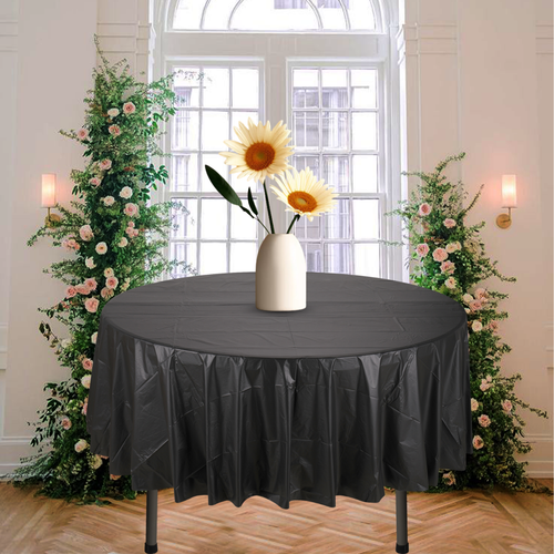 1/10pcs Plastic Table Covers Round Tablecloth Disposable Wipe Clean Party Cloth - Picture 49 of 59