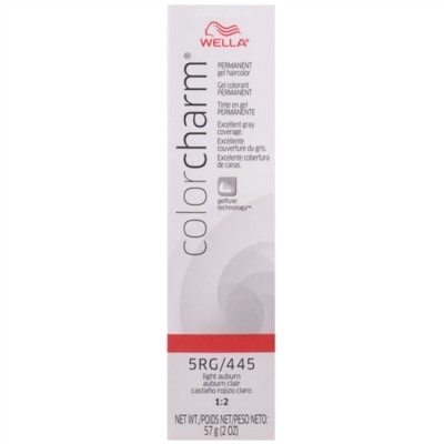 SALON HAIR WELLA COLOR CHARM PERMANENT DYE GEL 5RG/445 LIGHT AUBURN
