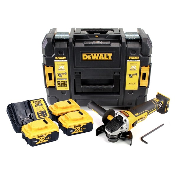 Dewalt Dcg 405 P3 Akku Winkelschleifer 18 V 125 Mm + 3X Akku 5,0 Ah + LadegeräT-image