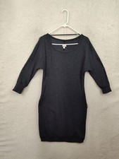 Converse One Star Women Dress Small Black CottonBlend Long Sleeve Sweater Dress