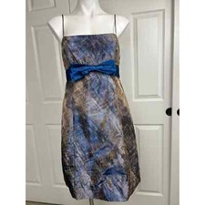 Rickie Freeman For Teri Jon Occasion Dress Metallic Spaghetti Strap Size 12