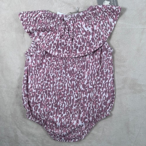 Lucky Jade Animal Print One Piece Outfit Girls 12/18 Month Pink Purple Snap - Picture 7 of 7