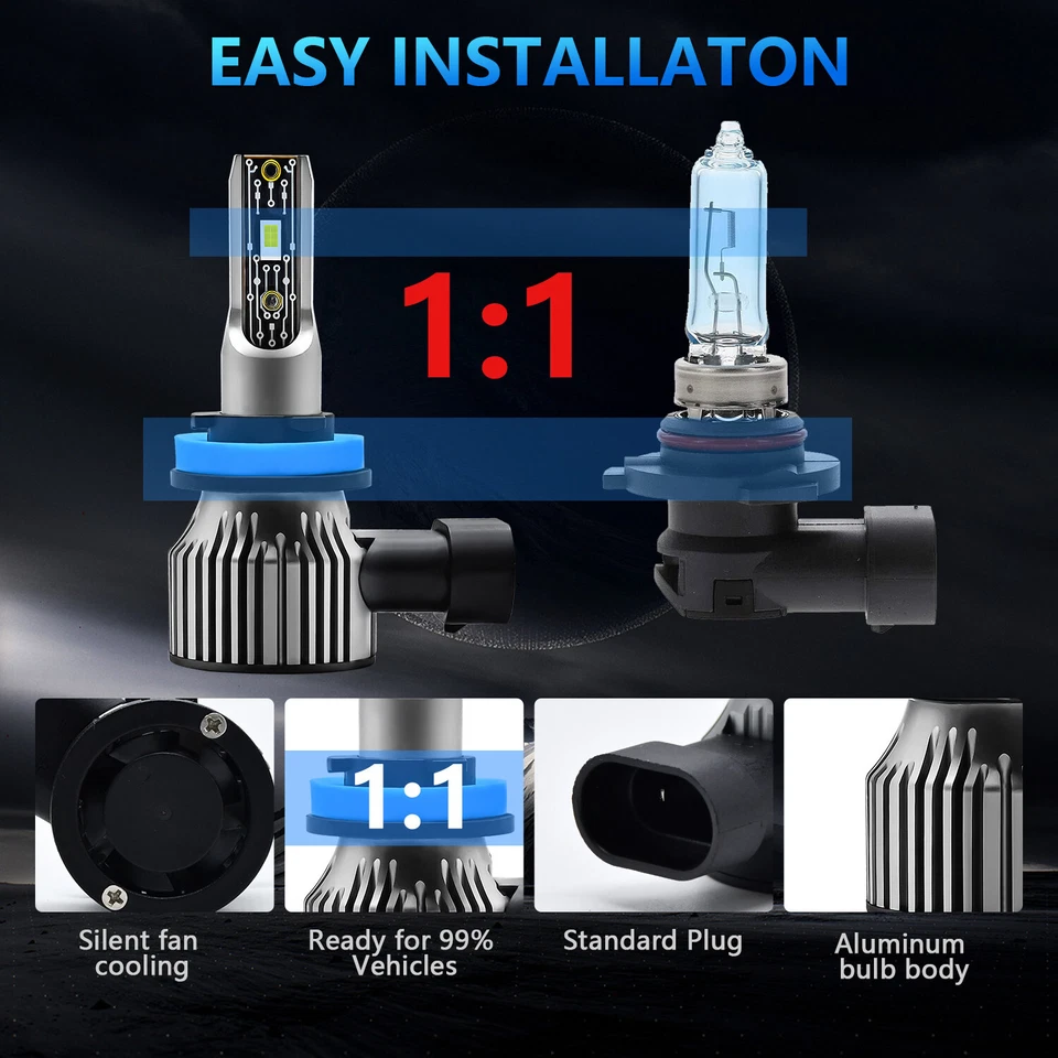 Juego de 2 faros delanteros impermeables para coche 120W 6500K foco de luz LED color Foto 4 de 4