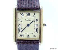 Vintage Must de CARTIER 6 81006 TANK 925 Vermeil Quartz Watch 23.5 x 30.5mm 3