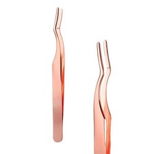 High Precision Eyelash Tweezers Curved Lash Extensions Tweezers, Rose Gold