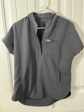 FIGS Technical Collection Scrub Top Gray XS Unisex Medical Solid