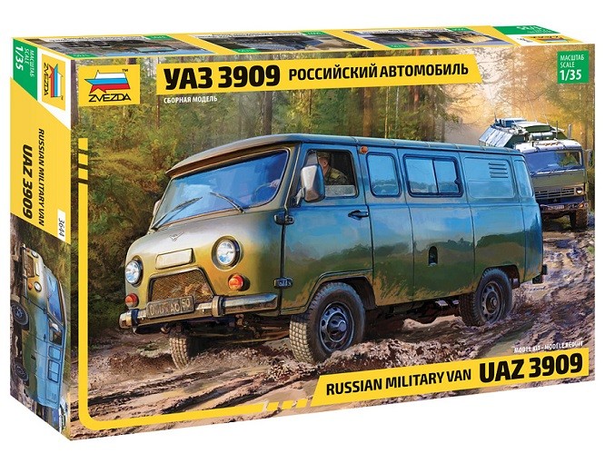 Zvezda 3644 - 1:35 Russian Military Van UAZ 3909 - New
