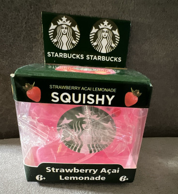 Starbucks Nice Cube Scented Squish Squeeze Ball Stress Reliever Pink 4in