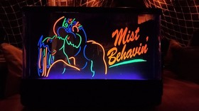 Vintage 1980's Gemini Display Nuon Klocks [MIST BEHAVIN'] Neon Blacklight RARE!!