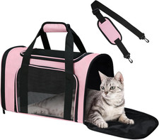 Cat Carrier Soft for Pets Up to 15 Lbs, Cat Travel Bag Soft-Sided with Padded Sh