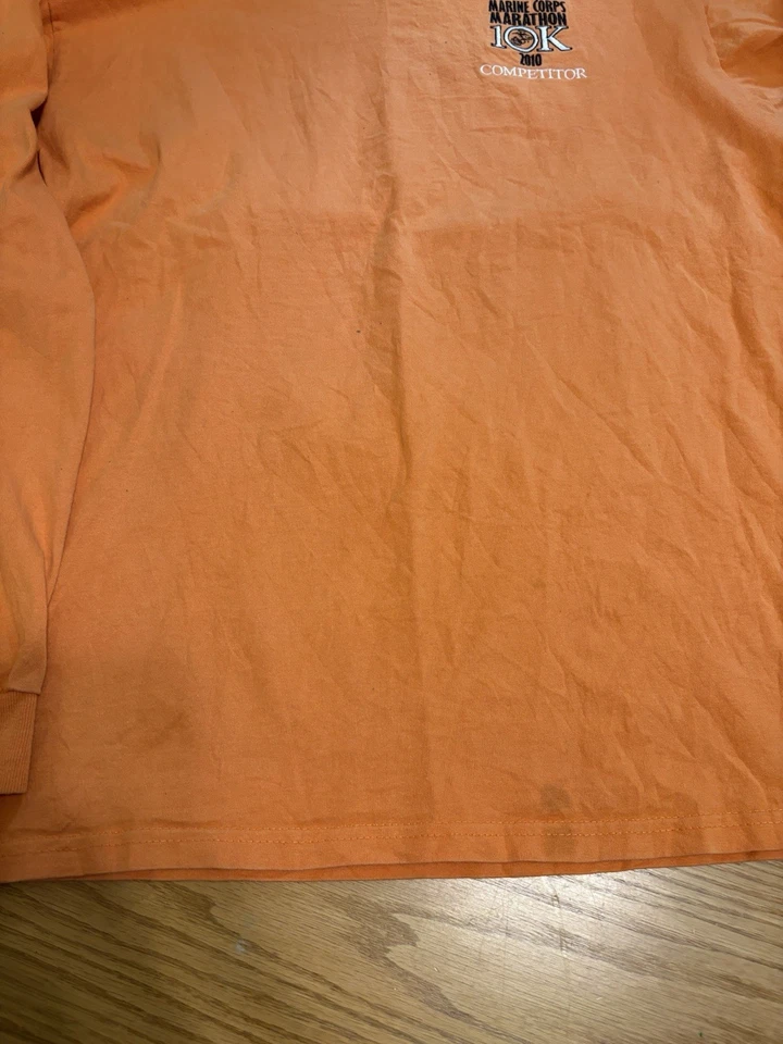 MCM Marine Corp Marathon 2010 10K Competitor Mock Neck Medium Orange Long Sleeve - Image 4 of 4