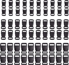 60-Pack Paracord Bracelet Buckles 5/8" 1/2" 3/8" Plastic Side Release Clips