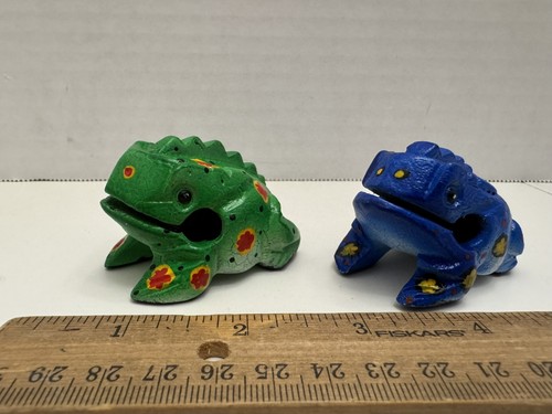 Hand Carved And Painted Wooden Frogs-Croaking Sound Percussion Instrument