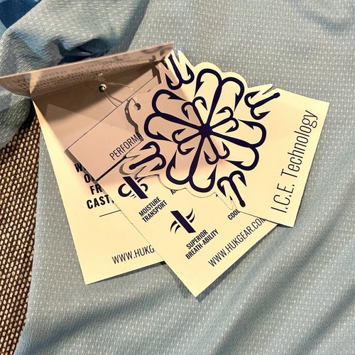 Camicia Huk donna XL blu mimetica performance manica lunga pesca nautica outdoor - Foto 6 di 7