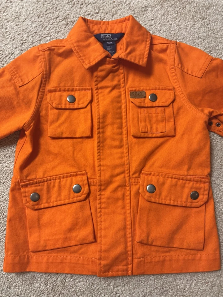 Chaqueta Polo Ralph Lauren Vintage Niños Cremallera Completa Algodón Talla 18 Meses 18mo Naranja Foto 2 de 4