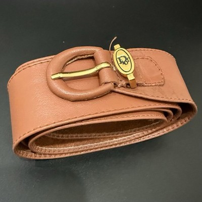クリスチャンディオール Vintage CHRISTIAN DIOR 17020 Camel Brown Soft Leather Women's