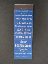Rare 1949  Boston  Braves Boston Globe Matchbook  Schedule
