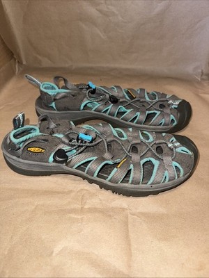 Keen Whisper Sandals Womens Size 8 Gray Blue Casual Water Walking Trail Shoes