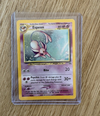 Pokémon TCG Espeon 1/75 Neo Discovery Unlimited Englisch EN 2001 Vintage WOTC