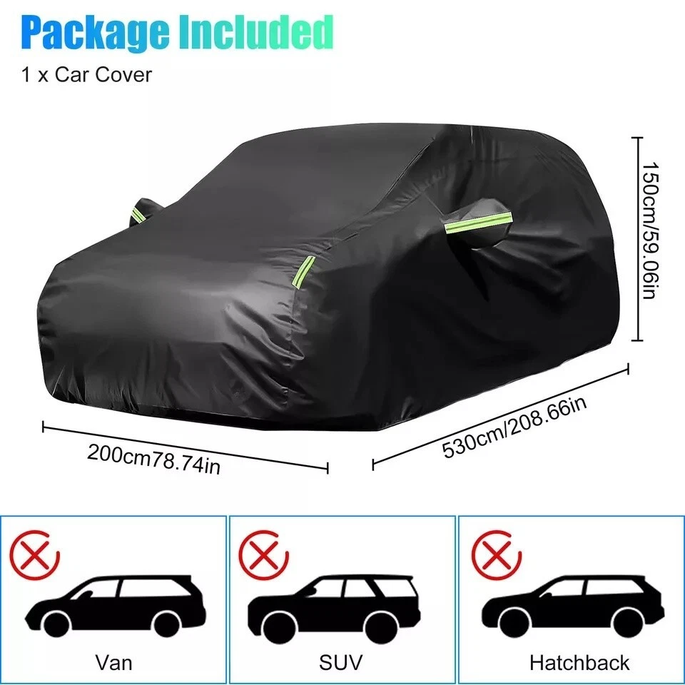Heavy Duty Waterproof Full Car Cover All Weather Protection Outdoor Dustproof Foto 3 de 4