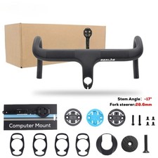 -17 Carbon Fiber Road Bike Integrated Drop Bar with Mount Clip Diameter 28.6mm