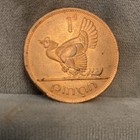 Ireland 1968 1 Penny Bronze Coin Harp Bird Design KM#10 Circulated — photo 1