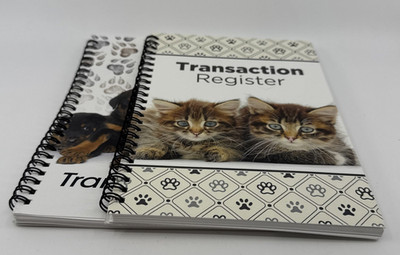 Carousel Checks Transaction Register Lot 2 Spiral Kitten Puppy Dog Cat New USA