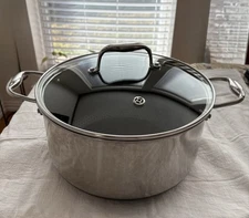 HEXCLAD Non-Stick 8 QUART STOCK POT Pan w/ Glass Lid Cookware 10 7/8"