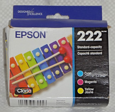 GENUINE EPSON 222 COLOR CYAN MAGENTA YELLOW INK CARTRIDGE SEALED T222520 EX 2029