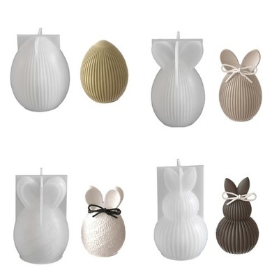 Striped Easter Eggs Hare Silicone Molds Multipurpose Silicone Molds