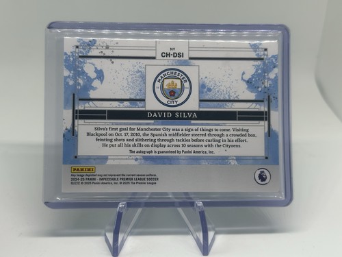2024/25 Panini David Silva Club History auto Manchester City Impeccable Soccer - Picture 2 of 2
