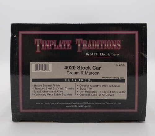 MTH 10-2205 Std. Gauge Cream & Maroon 4020 Stock Car EX/Box - Bild 4 von 4