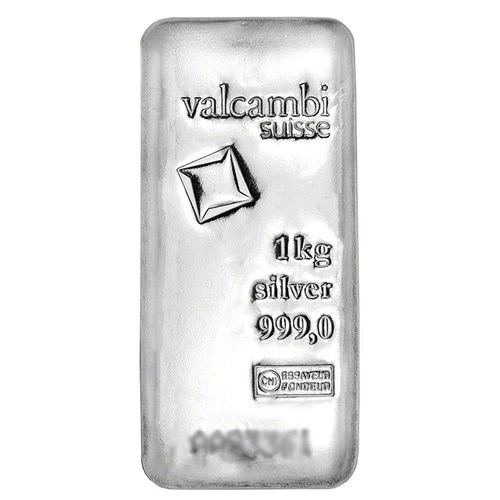 Valcambi Suisse 1-kg .999 Fine Silver Bar - Cast