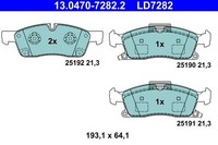 Ate 13.0470-7282.2 Bremsbelagsatz, Scheibenbremse FüR Jeep MERCEDES-BENZ
