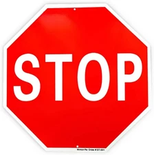 Stop Sign, 24 x 24 Inches Street Road Reflective Warning Signs, Rust Free Alumin