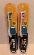 REACH Ultra Clean Toothbrush Free Cap Ergonomic Lightweight Handle Soft Bristles