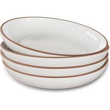 Ceramic Pasta Bowls Set of 4 Microwave Dishwasher Safe Kitchen Dinnerware Modern