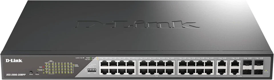 D-Link DSS-200G-28MPP/B Managed L2 Gigabit Ethernet 10/100/1000 Power over Ether - Image 2 of 4