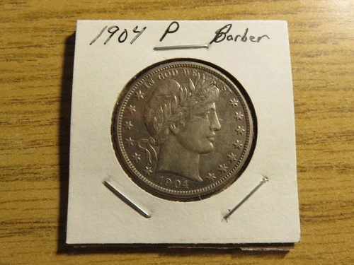 1904 P  AU BARBER HALF DOLLAR