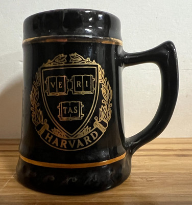 Harvard Mini 3 oz. Ve Ri Tas Mug - by Lewis Bros. Ceramics-2 7/8 inch in height