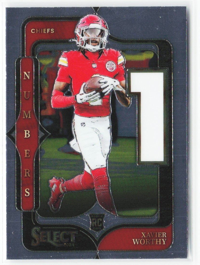 Xavier Worthy RC 2024 Panini Select Numbers Kansas City Chiefs #8